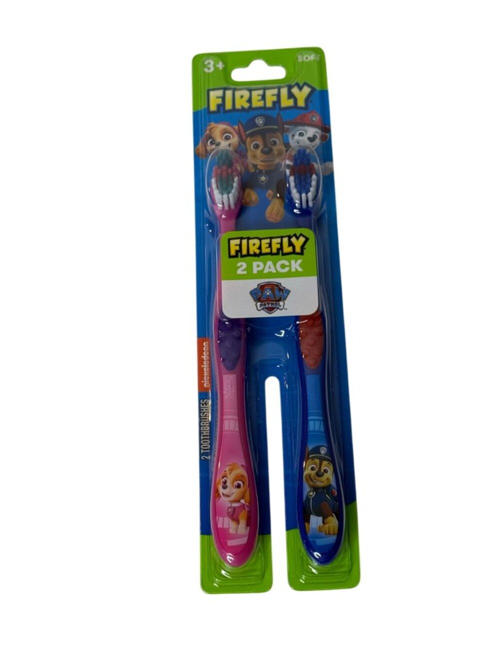 Firefly Paw Patrol Kids Toothbrush 2 Pack Skye Chase Soft New